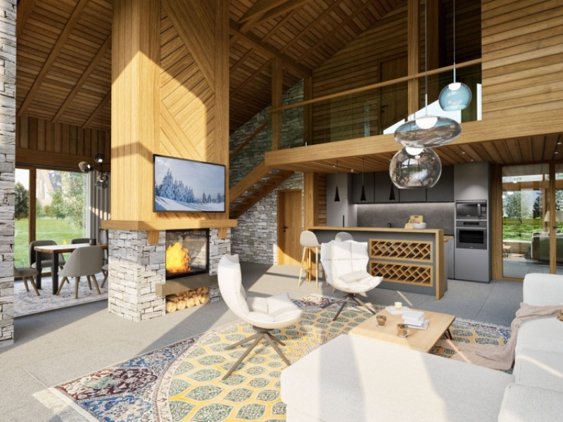 Proiect exclusiviv: 5 case familiale în complexul închis „Panorama Chalets”
